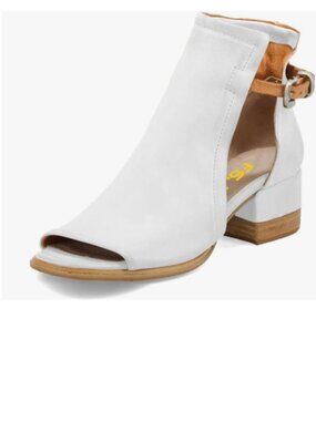 FSJ White Peep Open Toe Sandals Boot Cut Out Buckle Ankle Bootie Sandal
